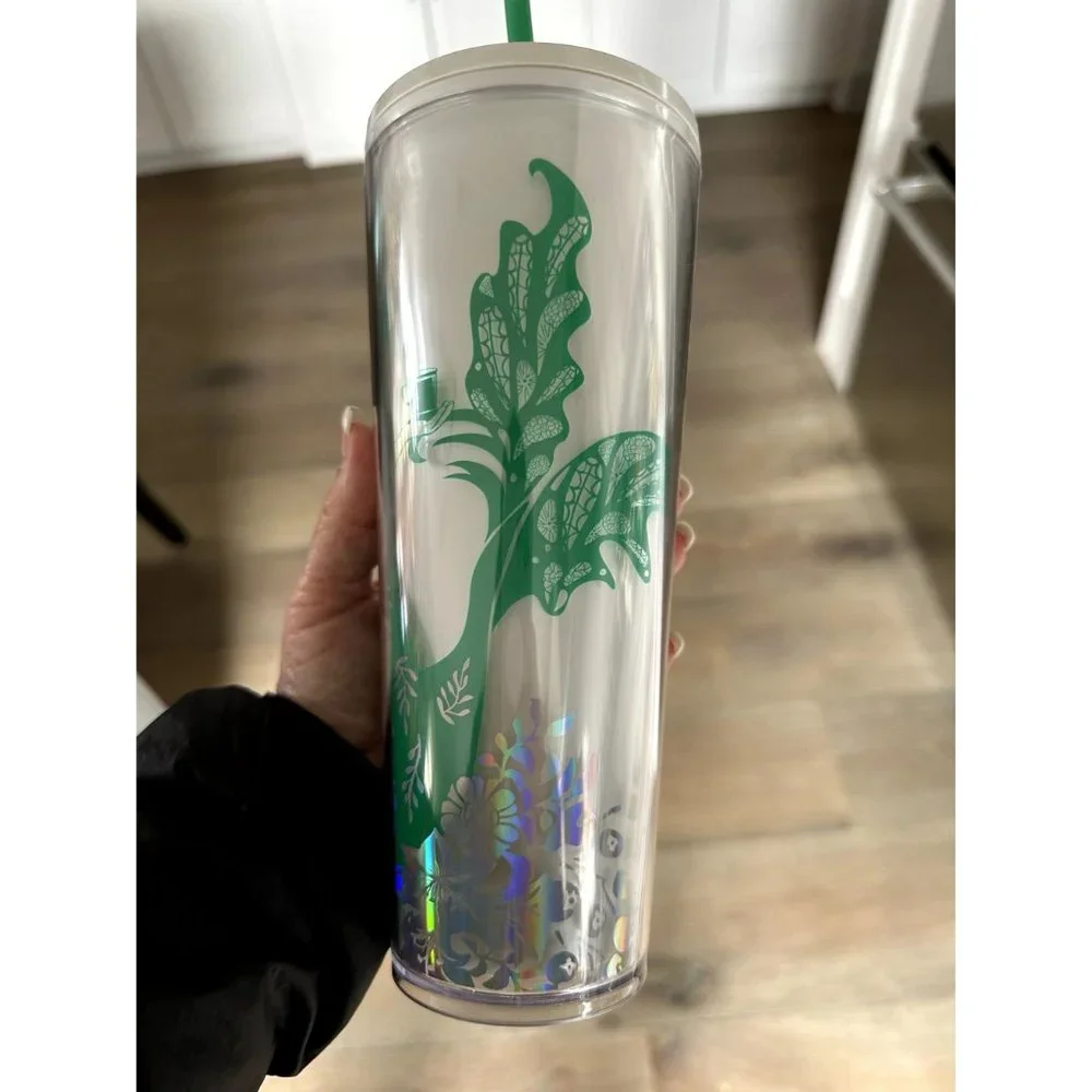New Starbucks Holiday Winter 2022 Collection Mermaid Siren Iridescent Pearl Whit